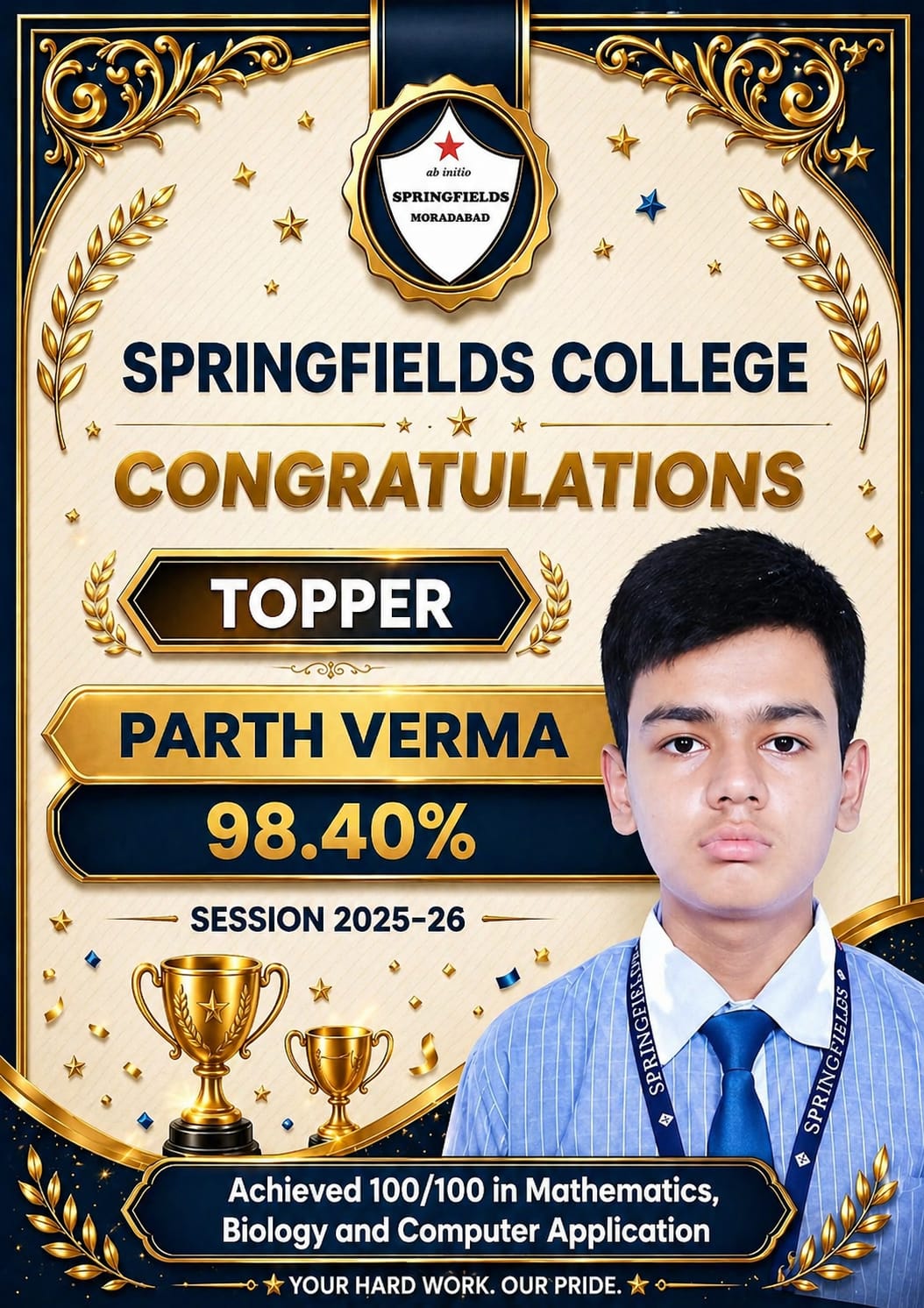 TOPPER OF CLASS- X